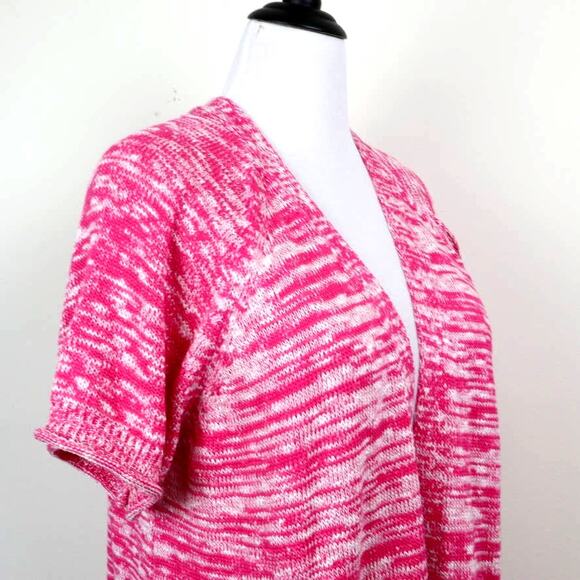 Lane Bryant Size 18/20 Open Cardigan Knit Sweater Ombre Pink Orange - Picture 7 of 11